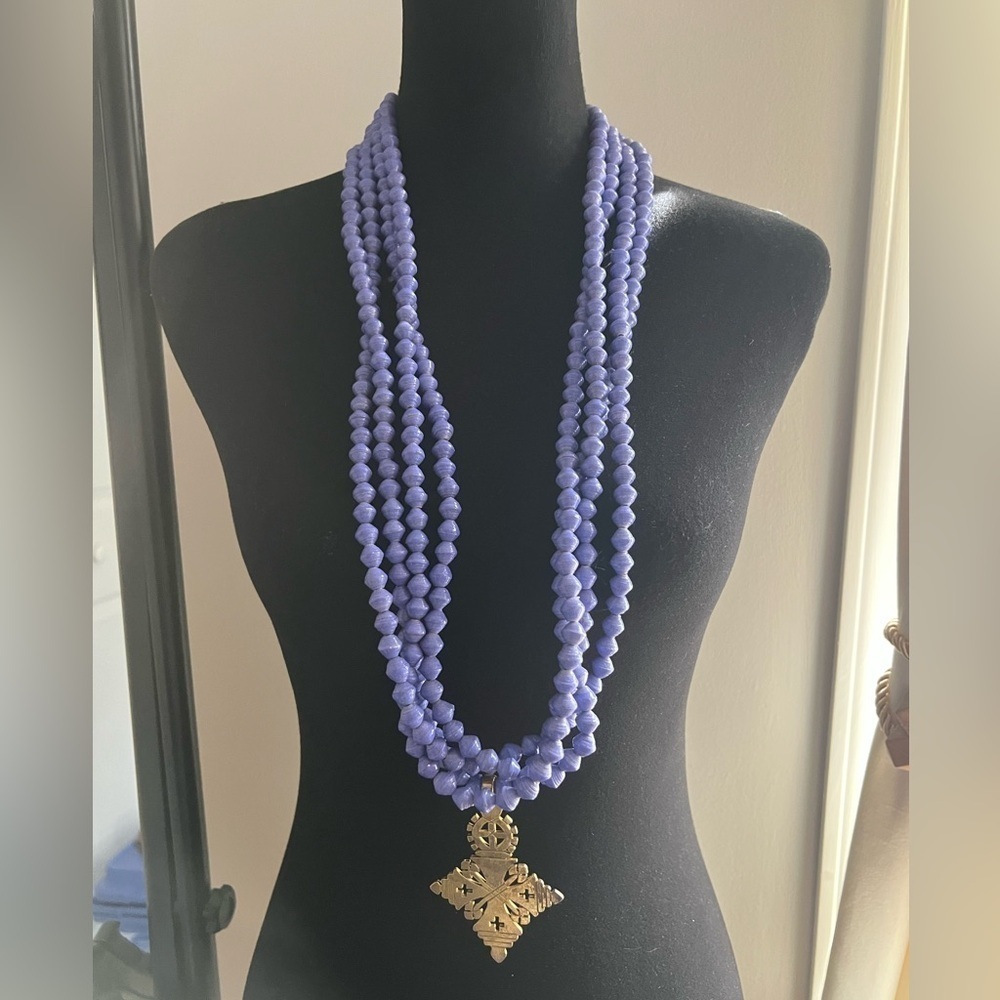 Akola Purple Demi Paper Bead Necklace